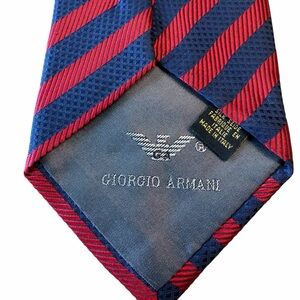 Giorgio Armani Navy and Crimson Striped Tie